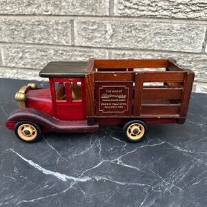 Wooden Truck - Red and Brown. Vintage
